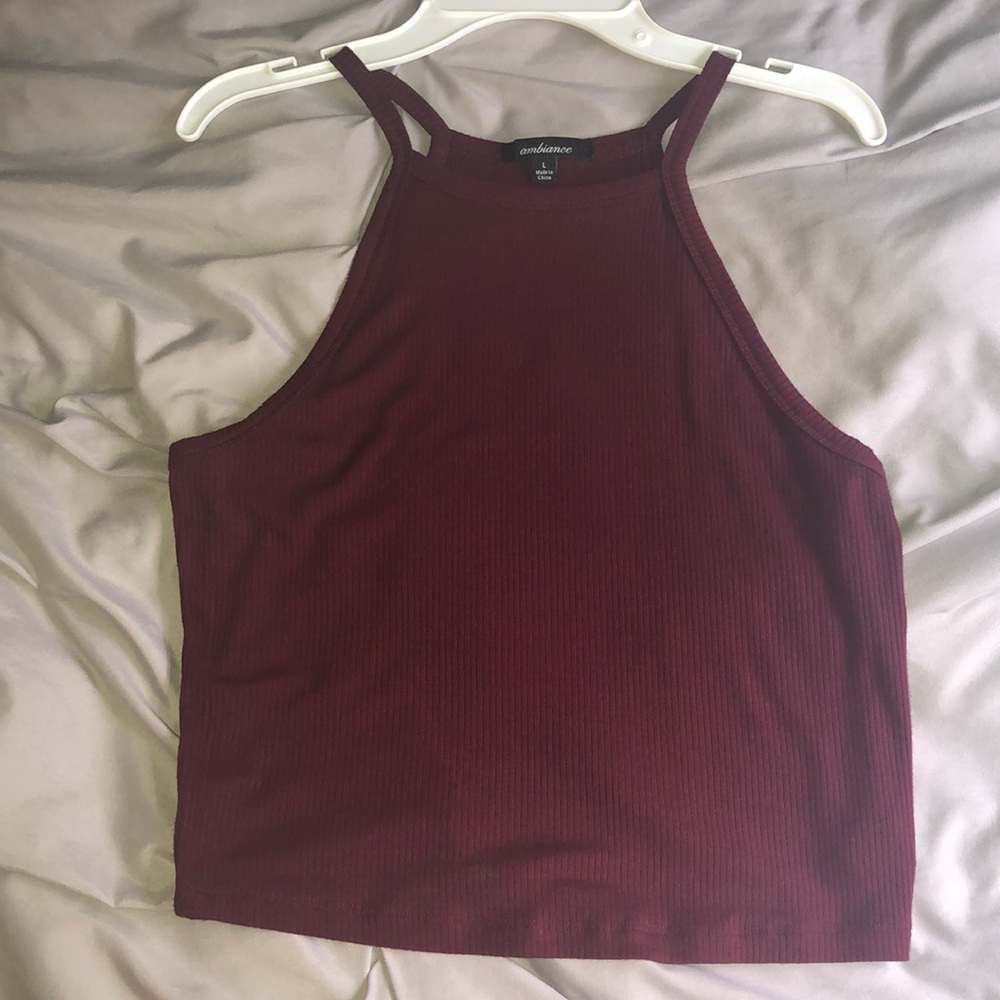 Maroon Cropped Tank Top